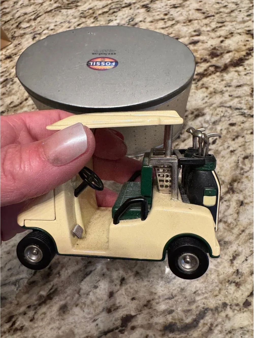 Fossil Limited Edition Timepiece GOLF CART In Collectable Fossil Tin Box